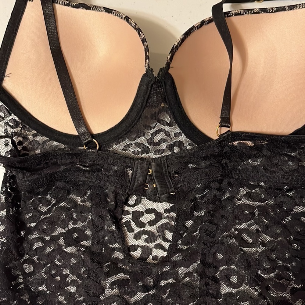 Lingerie lace teddy, black. Size medium - Picture 5 of 6